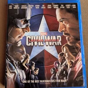 Marvel Captain America: Civil War Blu-ray with Red and Blue Cover